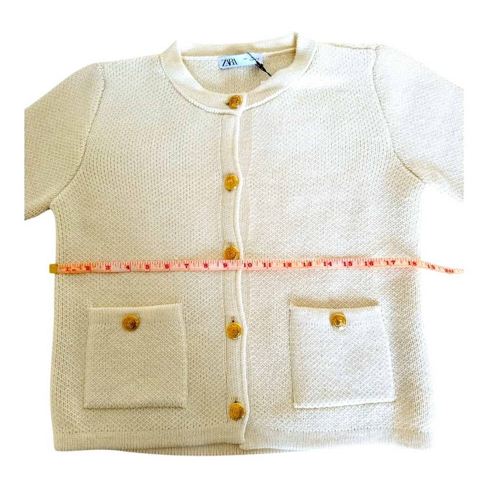 Chic Cream Button-Up Cardigan - Picture 6 of 11